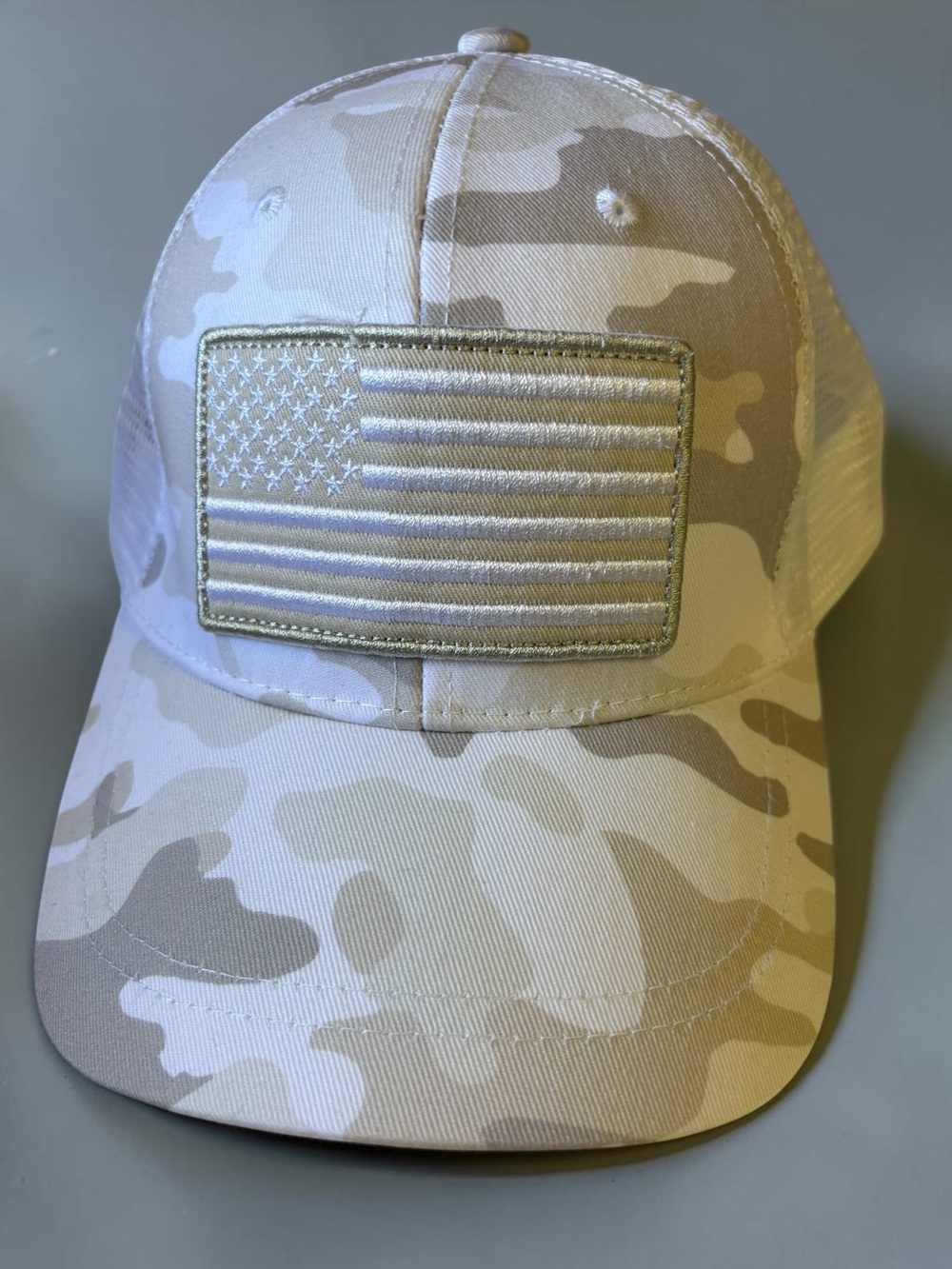 Infinity Her Desert Camo American Flag Trucker Hat Mesh Back Snapback Cap